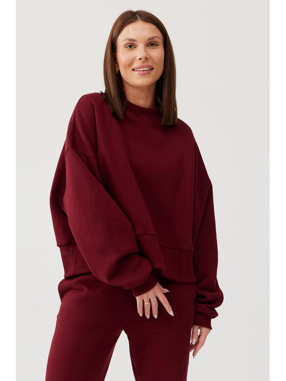 Lunedi Lunedi Bluza Cozy Bordowy Regular Fit