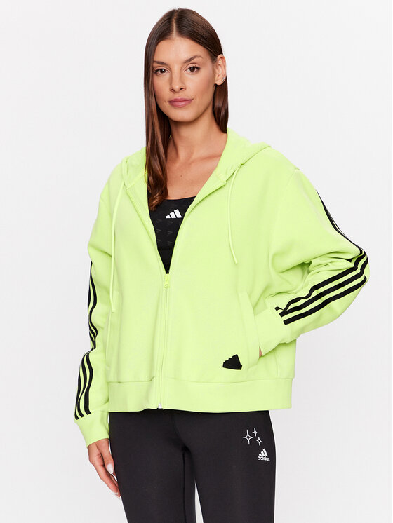 adidas Jopa Future Icons 3-Stripes Full-Zip Hoodie IL3047 Zelena Loose Fit