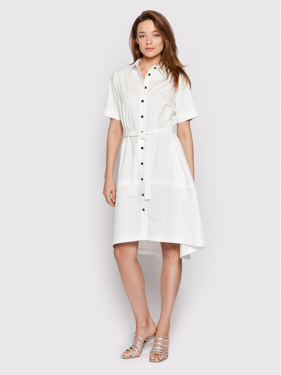 Peserico Peserico Rochie tip cămașă S02701A Alb Regular Fit
