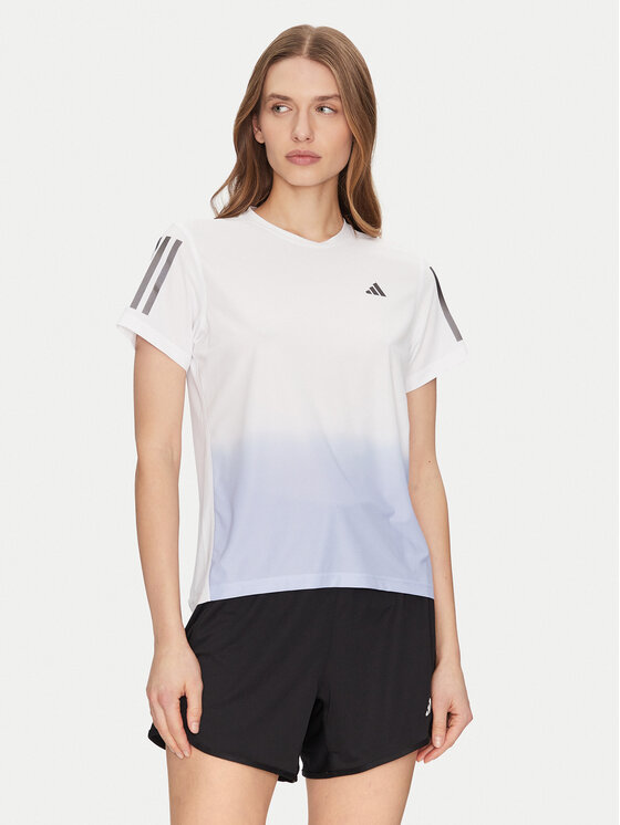 adidas adidas Tricou tehnic Own the Run Colorblock JC9889 Alb Regular Fit