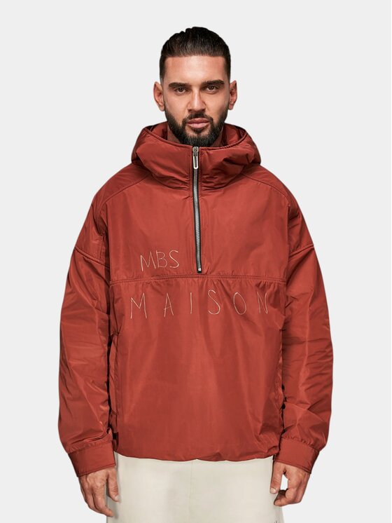 MADE BY SOCIETY MADE BY SOCIETY Kurtka anorak Quiet Street - J17656 Czerwony ciemny Basic Fit