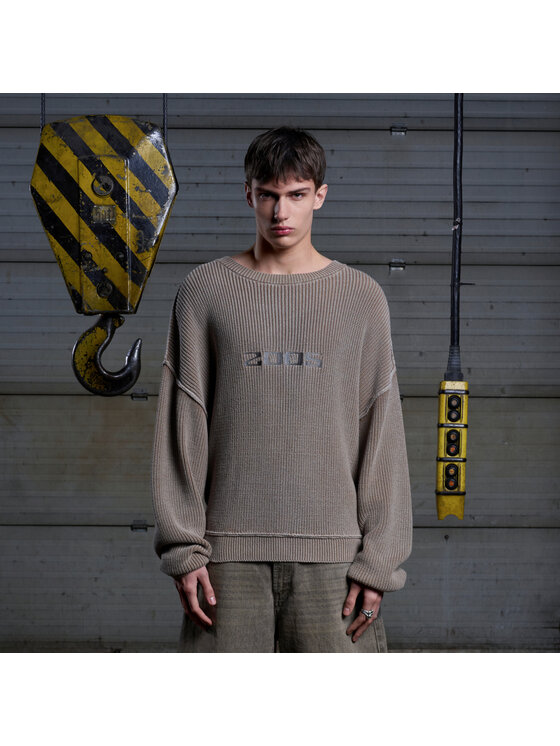 2005 Męski Sweter, rozmiar L, Beżowy, Logo