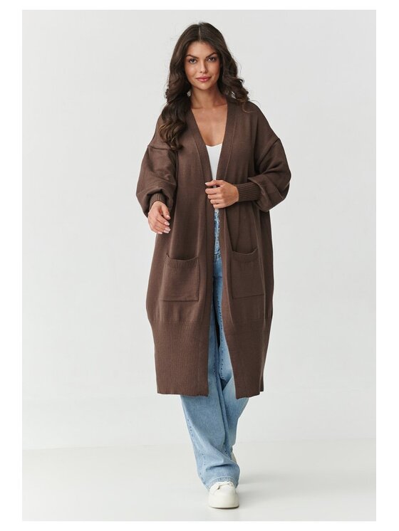 Makadamia Makadamia Kardigan S167 Brązowy Loose Fit