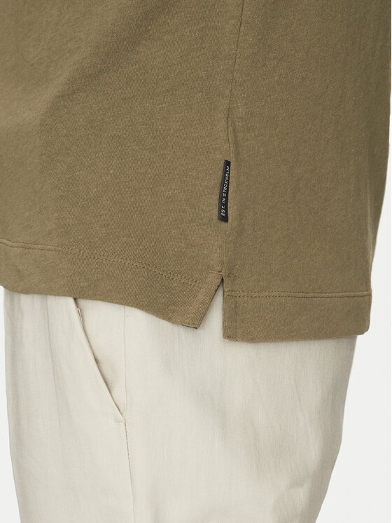 Marc O'Polo Marc O'Polo Тениска с яка и копчета M23 2091 53026 Каки Regular Fit