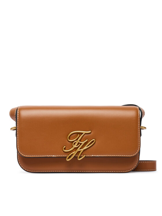 Tommy Hilfiger Tommy Hilfiger Kabelka Th Script Flap Crossover AW0AW18399 Hnědá