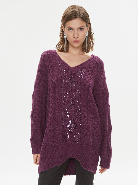 Pinko Sveter Ghepardo 102116 A1A6 Fialová Oversize
