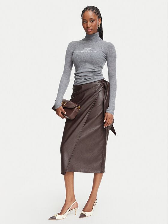 Elisabetta Franchi Elisabetta Franchi Golfas MK-18B-66E2-V320 Pilka Slim Fit