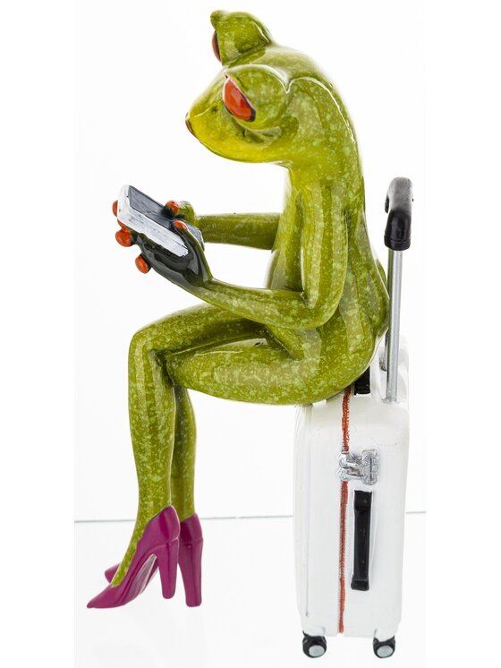 MIAhome MIAhome Figurka żabka FROGG-2 turystka ze smartfonem Zielony