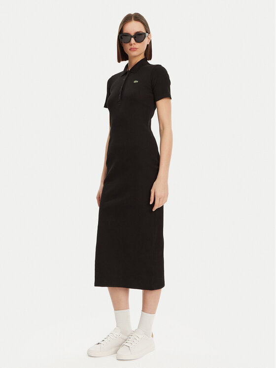 Lacoste Lacoste Každodenní šaty EF9622 Černá Slim Fit