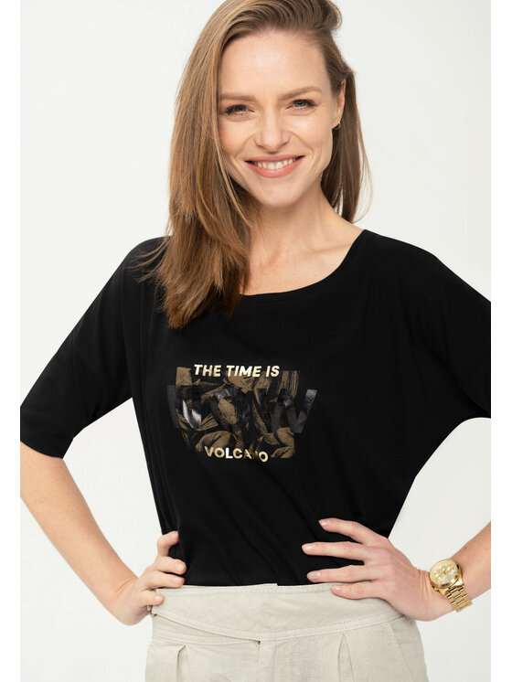 Volcano Volcano T-Shirt T-NOW Czarny Regular Fit