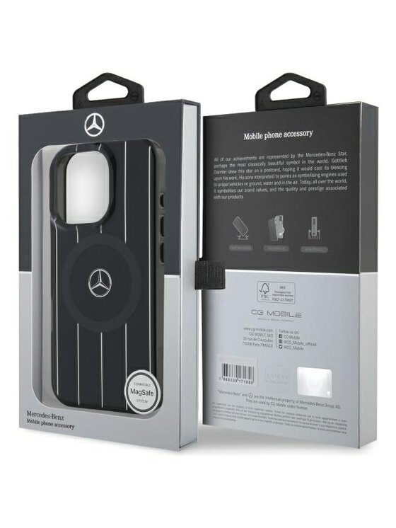Mercedes-Benz Mercedes-Benz Etui na telefon MB Double Layer Crossed Lines Czarny