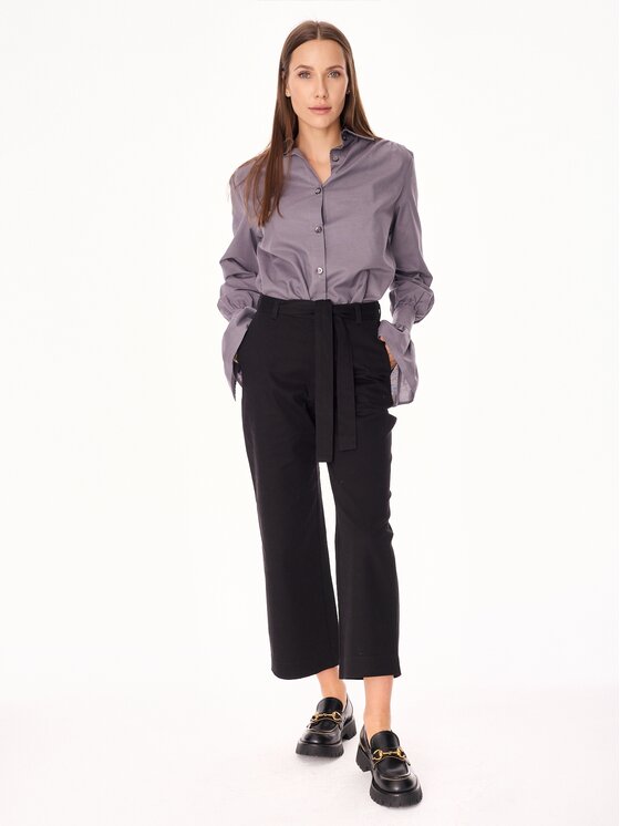 MANDRAGORA MANDRAGORA Kalhoty z materiálu Remo Černá Straight Fit