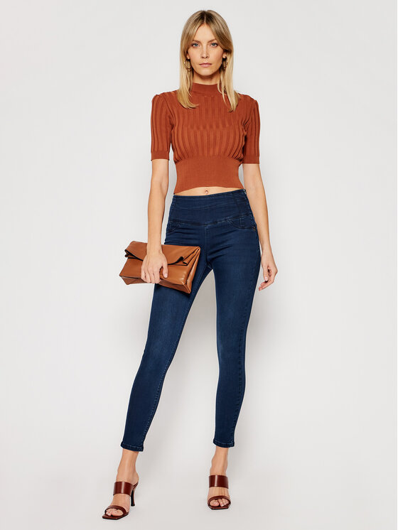 Patrizia Pepe Džinsai CJ0367/A1HIB-C873 Tamsiai mėlyna Slim Fit • Modivo.lt