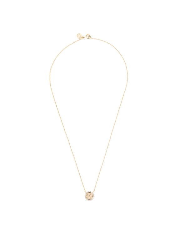 Tory Burch Kaklarota Crystal Logo Delicate Necklace 53420 Zelta