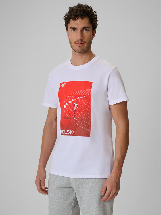 4F 4F T-Shirt 4F SPORT Biały Regular Fit