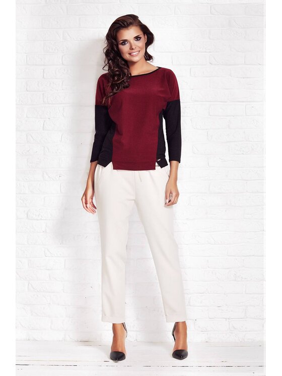 Awama Awama Sveter A081 Bordová Basic Fit