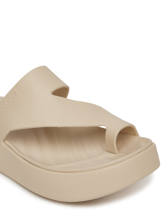 Crocs Crocs Šlepetės per pirštą Getaway Platform Toe Loop 210834 Smėlio