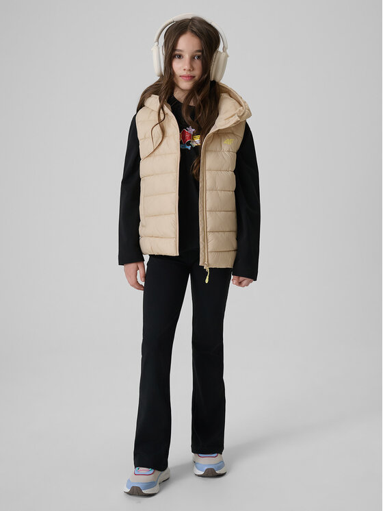 4F 4F Kamizelka OUTERWEAR Beżowy Regular Fit