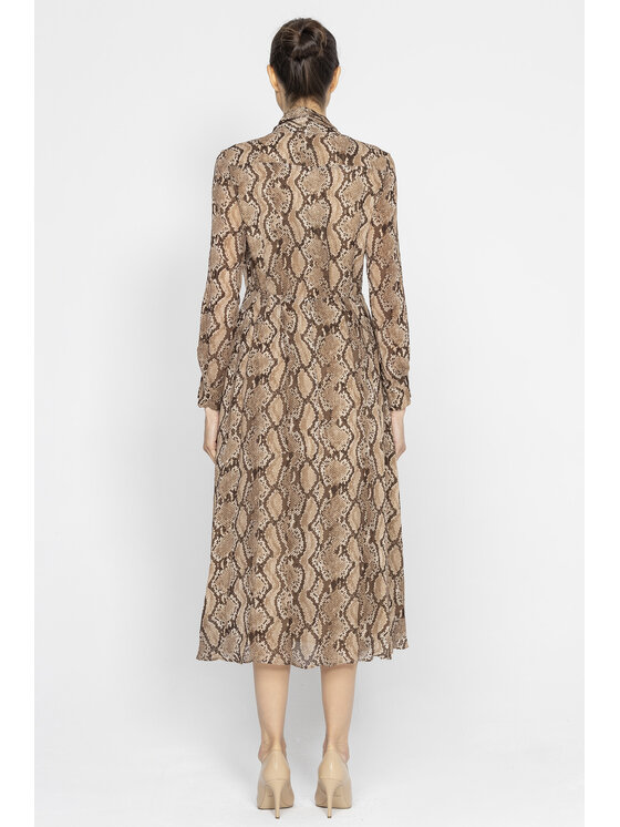 Deni Cler Milano Deni Cler Milano Sukienka koktajlowa W-DC-3439-E2-K6-76-1 Brązowy Loose Fit