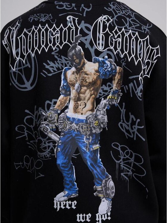 Machinist Machinist Bluza Bluza Bez Kaptura Oversize Męska Czarna Machinist Nomad Gangs M Czarny Oversize