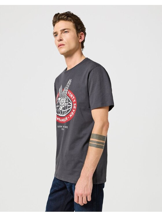 Wrangler Wrangler T-Shirt Americana Tee Czarny Regular Fit