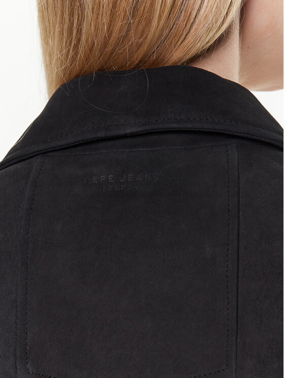 Pepe Jeans Pepe Jeans Ādas jaka Roma PL402145 Melns Regular Fit