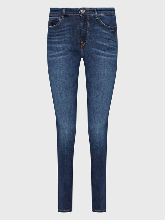 Guess Guess Jeans hlače W2YA46 D4Q03 Mornarsko modra Skinny Fit