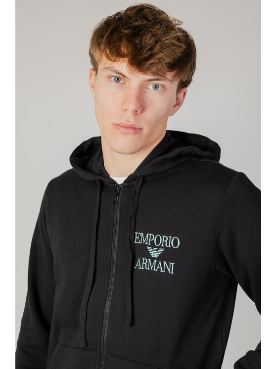 Emporio Armani Underwear Emporio Armani Underwear Mikina HOODED SWEATER Čierna Sweat Fit