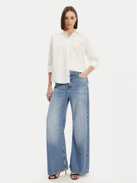 Guess Guess Πουκάμισο W5GH42 WGWS0 Λευκό Comfort Fit