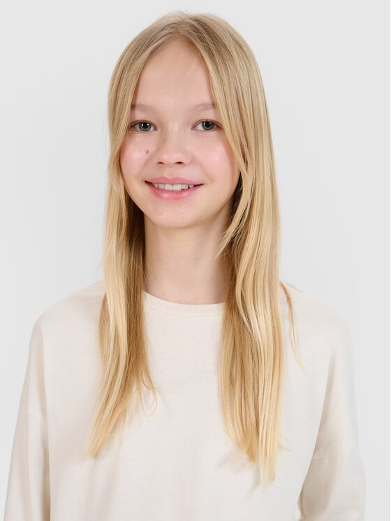 4F 4F Set di maglie a maniche lunghe 4FJWSS25TLONF377-12S Bianco Oversize