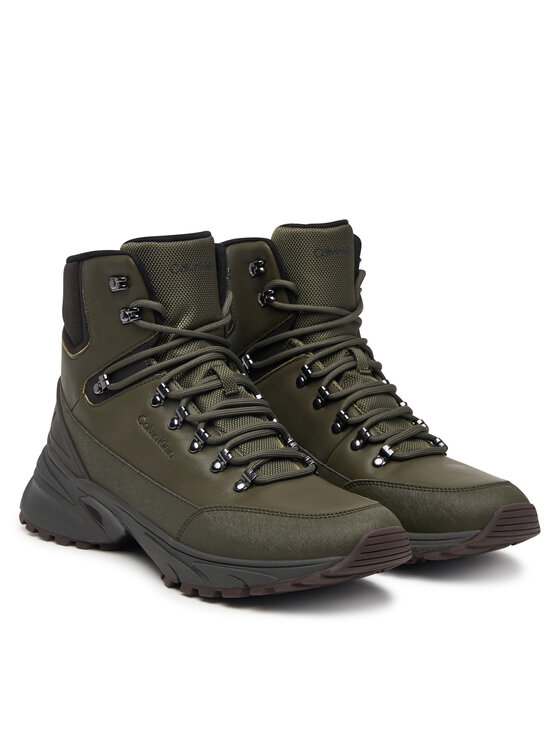 Calvin Klein Calvin Klein Gležnjače Hike Runner Mid Laceup Lth HM0HM02323 Zelena