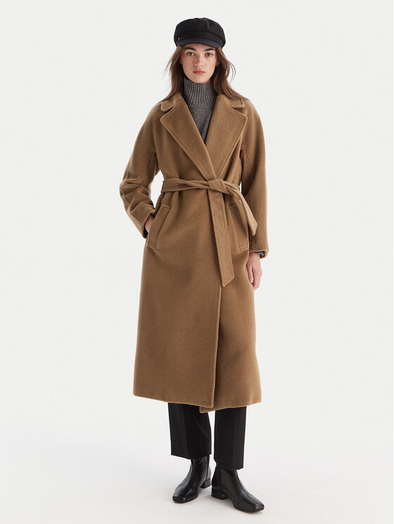 Weekend Max Mara Palton de lână Tempera 2525016082 Maro Regular