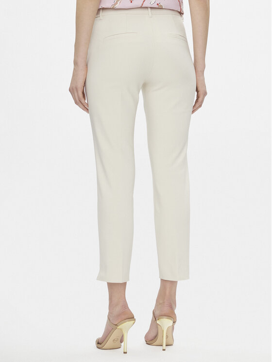 Marella Marella Bavlnené nohavice Macario 2413131031200 Écru Regular Fit