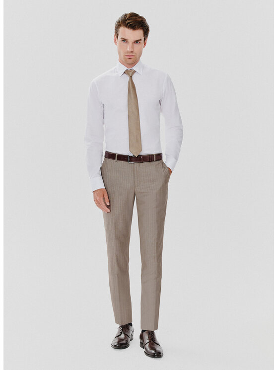 Pako Lorente Pako Lorente Spodnie garniturowe P24WF-6G-004 Beżowy Slim Fit