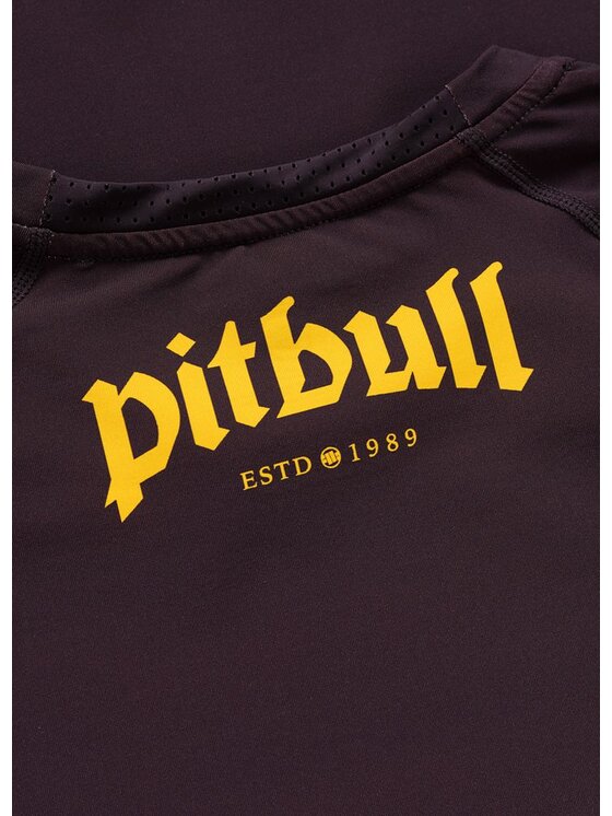PITBULL PITBULL Koszulka techniczna LOGO PALMS Brązowy Regular Fit