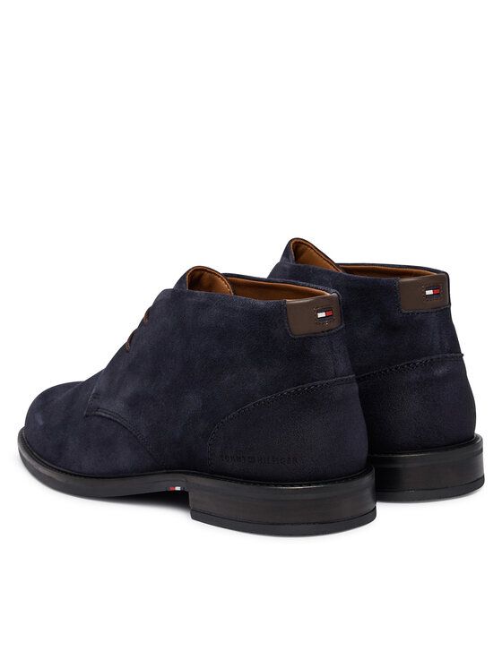 Tommy Hilfiger Tommy Hilfiger Schnürschuhe Corporate Dressy Suede Lace Boot FM0FM05951 Dunkelblau