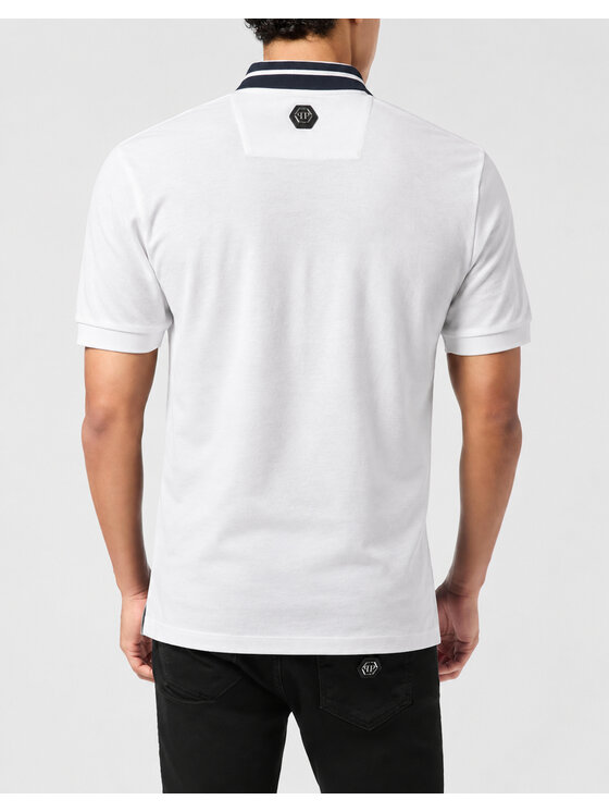 PHILIPP PLEIN PHILIPP PLEIN Polo 31303 Biały Slim Fit