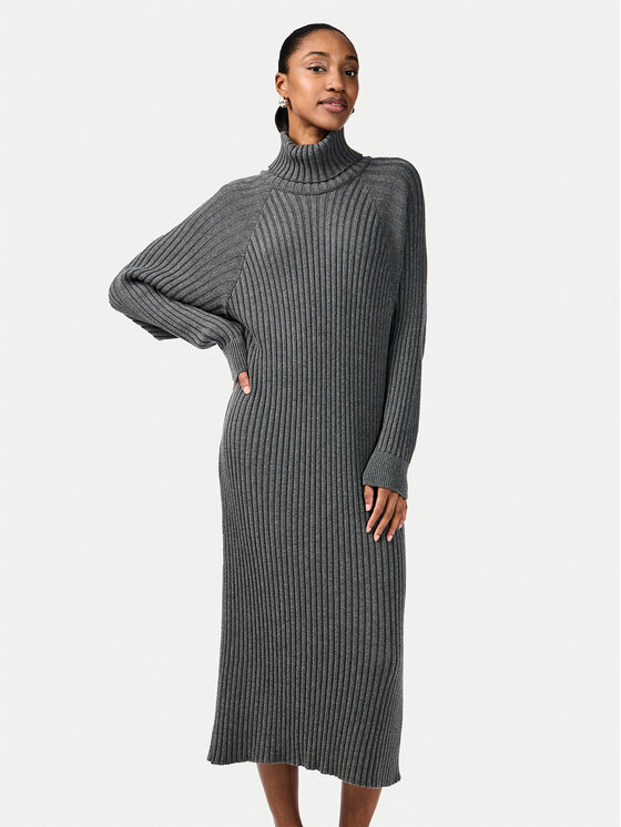YAS YAS Úpletové šaty Mavi 26028660 Šedá Regular Fit