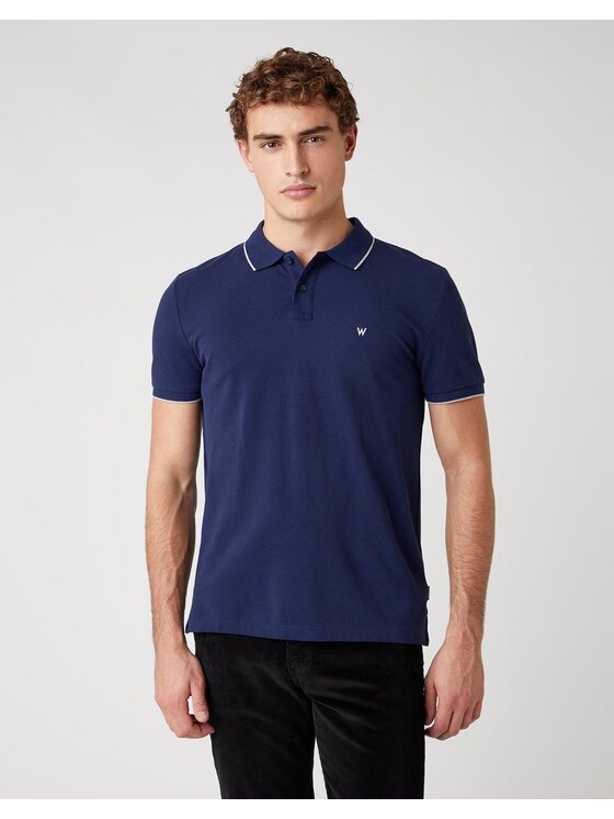 Wrangler Wrangler Polo SS PIQUE POLO Blu scuro Regular Fit