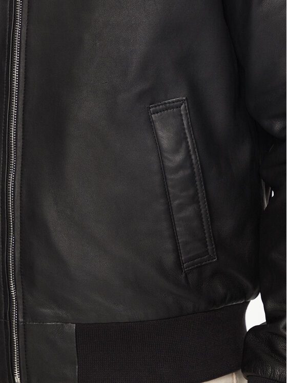 Serge Pariente Serge Pariente Geacă de piele Amos Negru Regular Fit