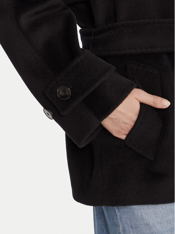 Marella Marella Vilnonis paltas Dovere 2523086112 Juoda Regular Fit