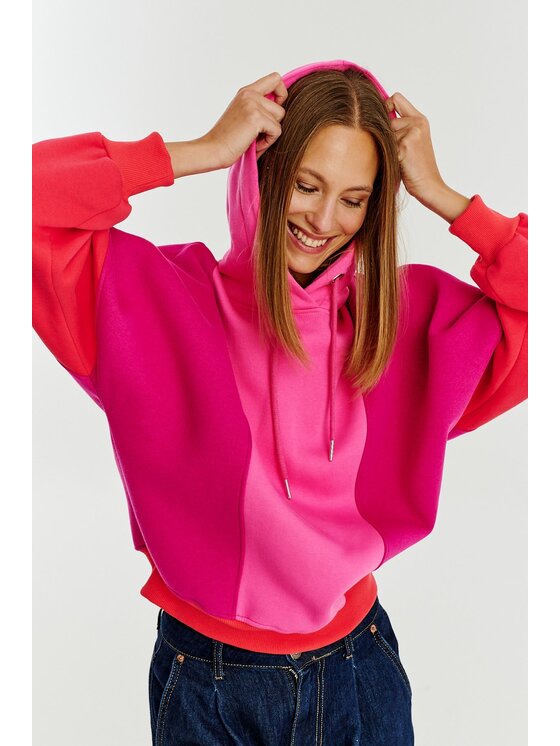 NAOKO NAOKO Mikina Flameberry Ružová Oversize