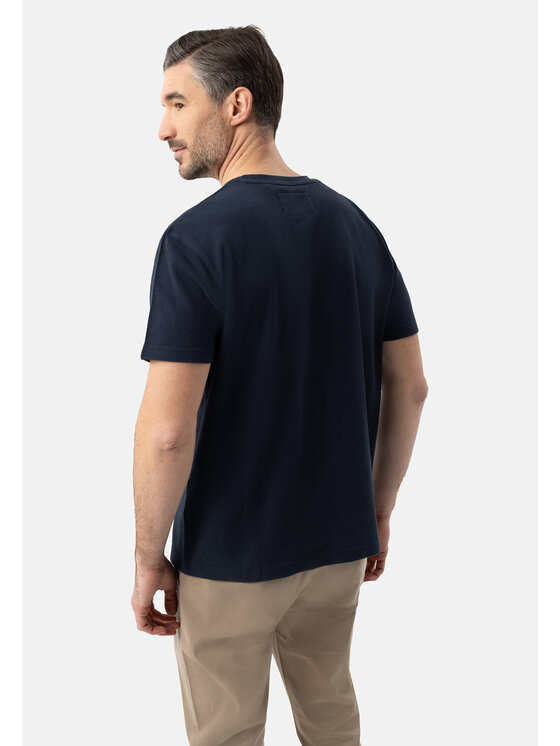 Volcano Volcano T-Shirt TM-FROST Granatowy Regular Fit