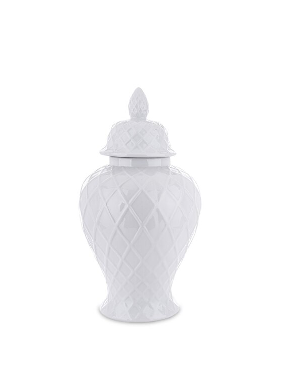 MIAhome MIAhome Pojemnik Amfora z pokrywą 51x26 cm ANFOR - II Biały