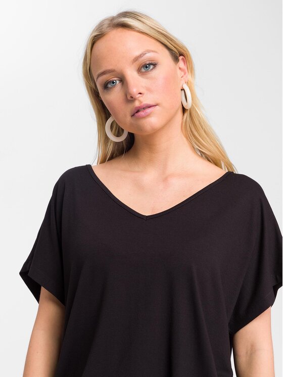 Cross Jeans Cross Jeans T-Shirt 55921-020 Czarny Oversize