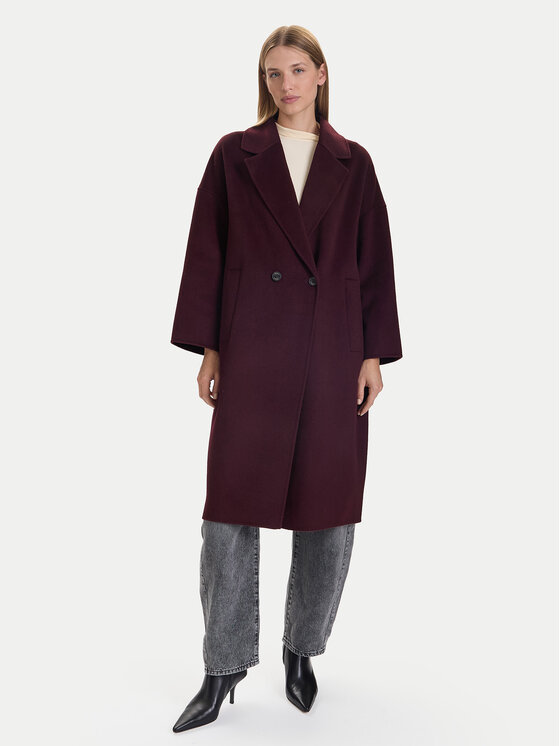 ViCOLO ViCOLO Вълнено палто TF0003 Бордо Regular Fit