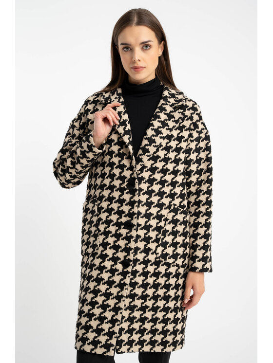 CLICK CLICK Παλτό χειμωνιάτικο 70-0015 Μαύρο Regular Fit