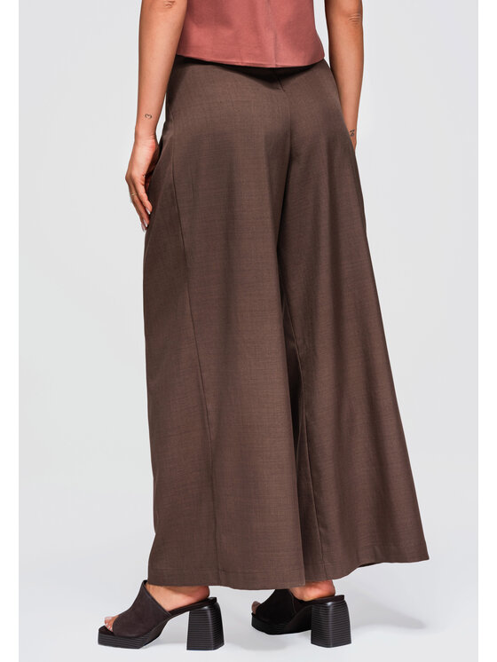 Ombre Ombre Spodnie materiałowe OW-PA-E0014 Brązowy Relaxed Fit