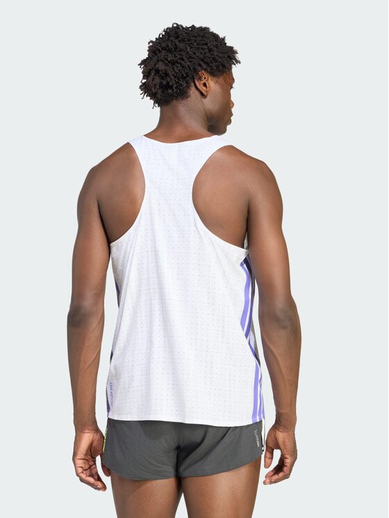 adidas adidas Tank top Adizero Running Biały Slim Fit