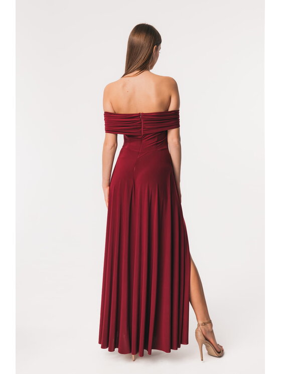 Aurora Aurora Sukienka wieczorowa Ophelia Bordowy Feminine Fit